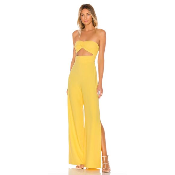 NBD x Naven Strapless Lauren Jumpsuit in Yellow Size Medium - Picture 1 of 8